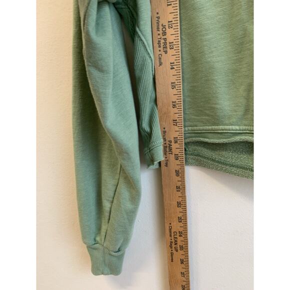American Eagle Outfitters Women’s Hoodie Green Cropped Drawstring Pullover Sz S - Picture 7 of 10